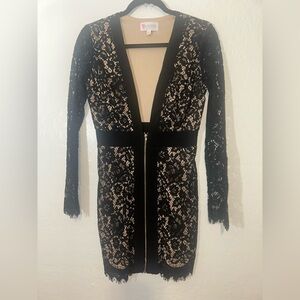 EUC Black Lace Dress w/ nude lining